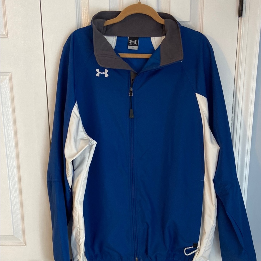 Under Armour Blue and White Zip-Up Jacket